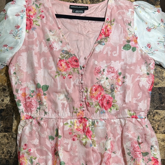 Anthropologie L Hemant & Nandita rose garden pink blouse - Picture 13 of 14